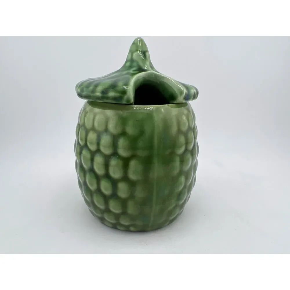 Green Sugar Bowl Vintage Cute Abstract Fairy‎